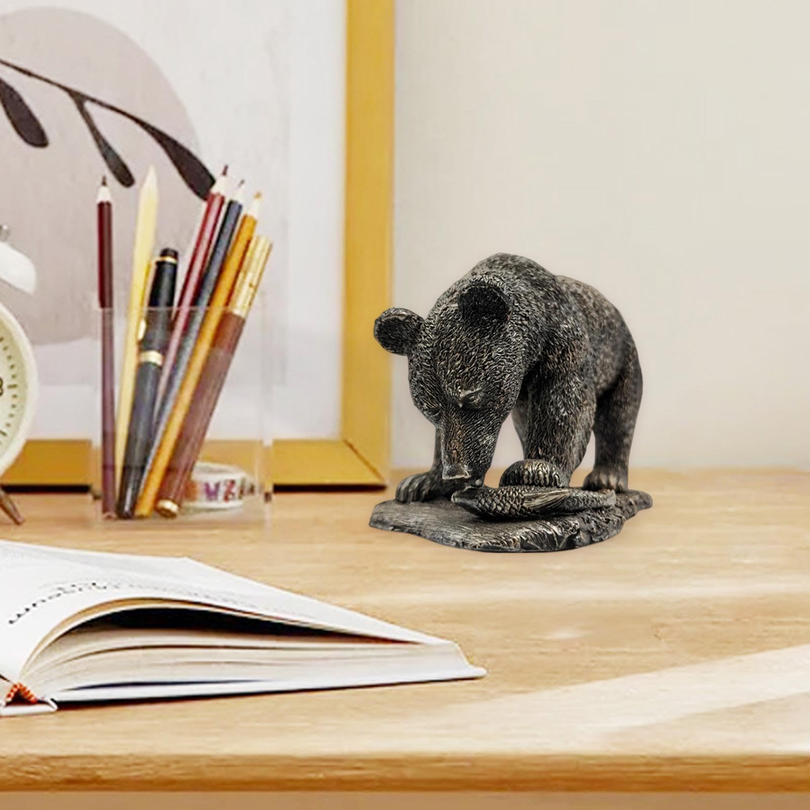 Amazon.co.jp: クロクマの置物 | リアルなクマの彫刻 | 野生動物の熊の